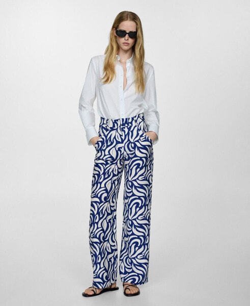 Women's Wide Leg Printed Pants