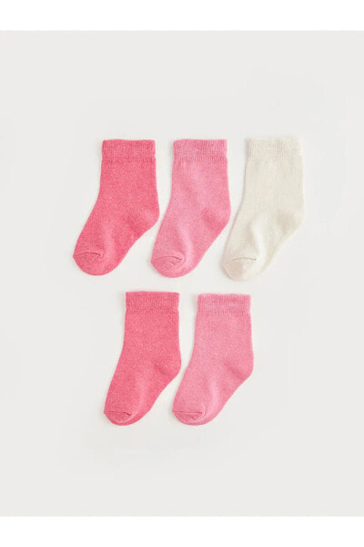 LCW baby Basic Kız Bebek Soket Çorap 5'li