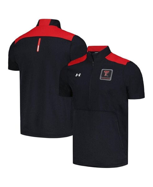 Куртка полузип Under Armour для мужчин Texas Tech Red Raiders в черном цвете