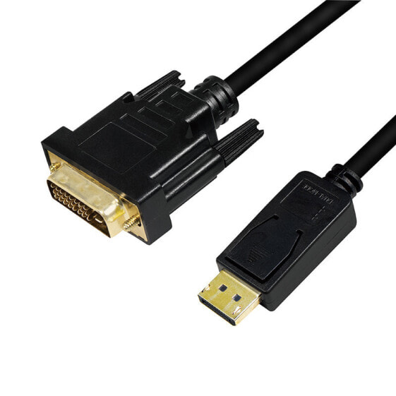 Разъем LogiLink DisplayPort - DVI Male-Male Gold CV0130 - 1 м
