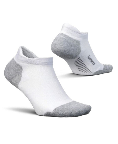 Men's Elite Max Cushion No Show Tab Ankle Socks - Sport Sock with Targeted Compression - New White