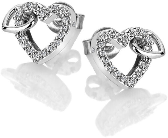 Gorgeous earrings with genuine diamond Flora DE605