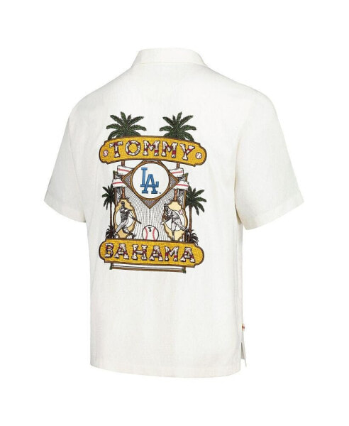 Men's White Los Angeles Dodgers Pitcher's Paradiso Button-Up Camp Shirt