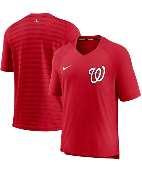 Футболка Nike мужская красная Washington Nationals Authentic Collection Pregame Performance V-Neck