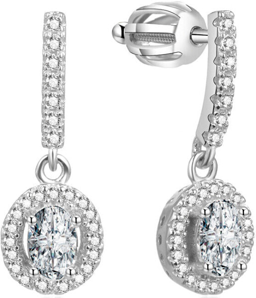 Silver earrings with zircons TAGUP1647S