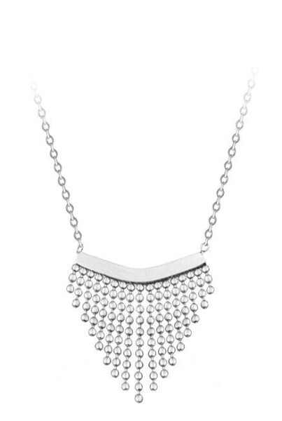Modern steel necklace with Silver Chains ornament