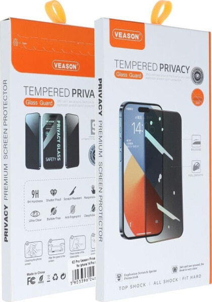 VMAX Szkło Hartowane 6D Pro Veason Privacy Glass - do Iphone 15 Pro Max czarny