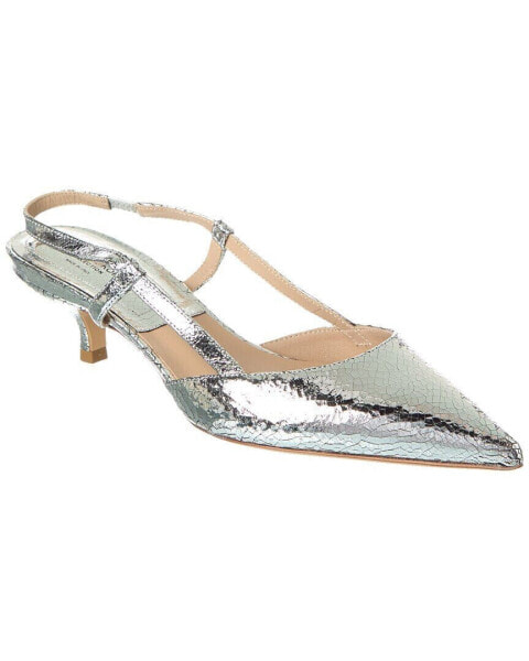 Michael Kors Collection Hallie Leather Sandal Women's Silver 38