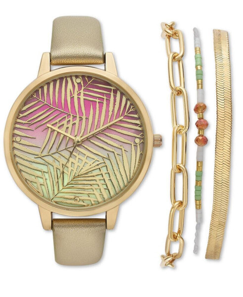 Women's Gold Strap Watch 39mm Set, Created for Macy's