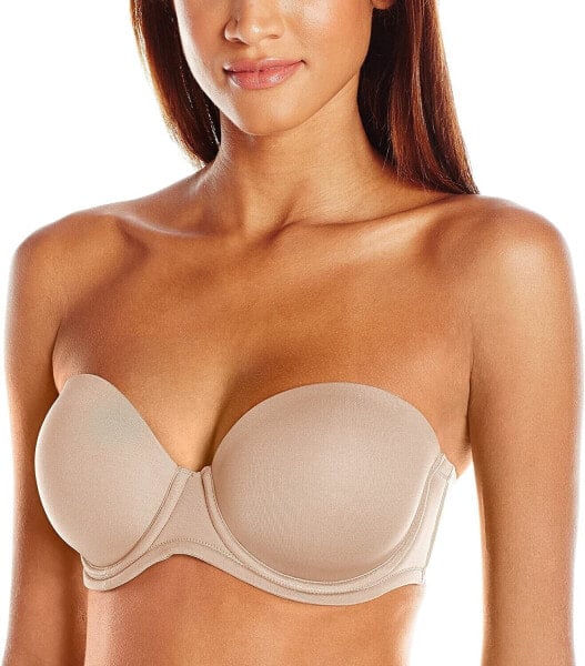 Wacoal 177832 Womens Underwire Strapless Balconette Bra Solid Sand Size 32DD