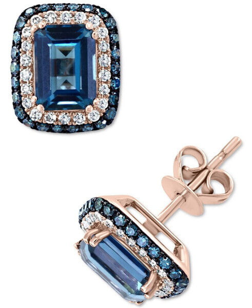 Серьги EFFY London Blue Topaz & Diamond