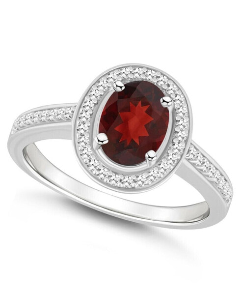 Кольцо Macy's Garnet & Diamond Halo