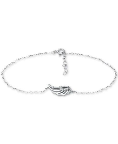 Cubic Zirconia Wing Chain Ankle Bracelet, Created for Macy's