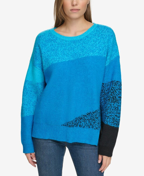 Women's Mixed-Knit Drop-Sleeve Sweater