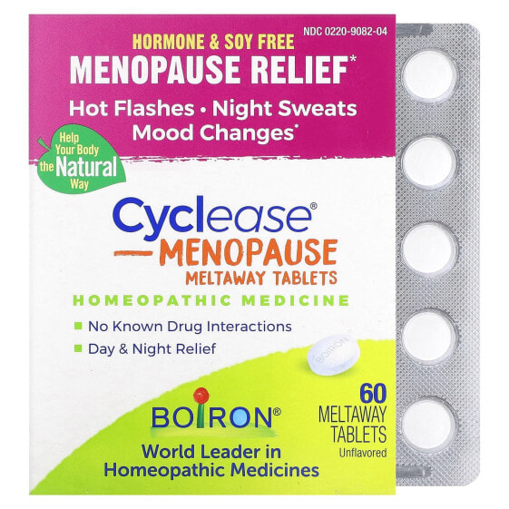 Boiron, Cyclease Menopause, без добавок, 60 таблеток Meltaway