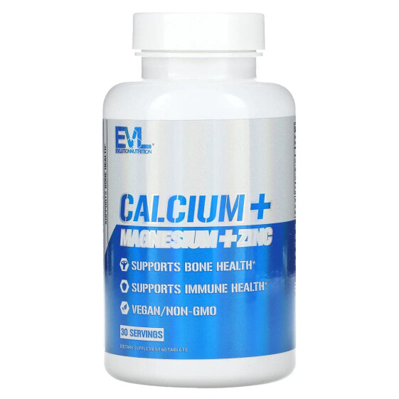 Витаминно-минеральный комплекс Evlution Nutrition Calcium + Magnesium + Zinc, 60 таблеток