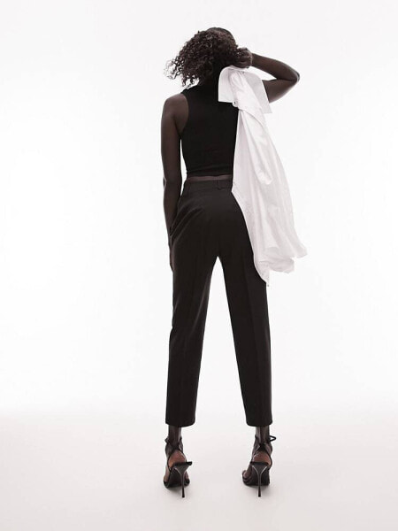 Topshop Petite Tailoring slim cigarette trouser in black