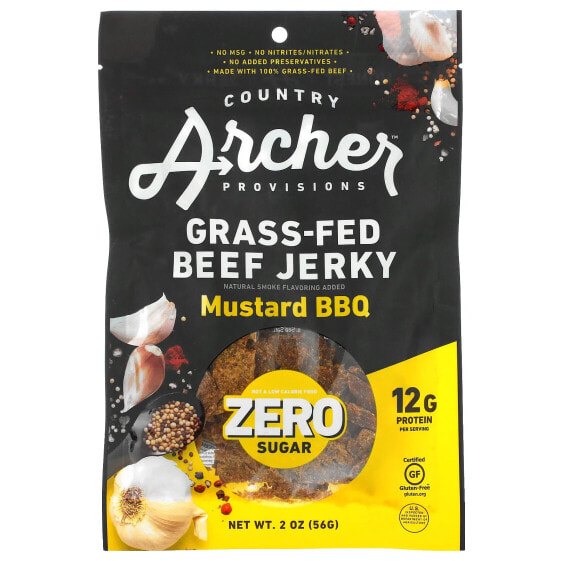 Grass-Fed Beef Jerky, Mustard BBQ, 2 oz (56 g)