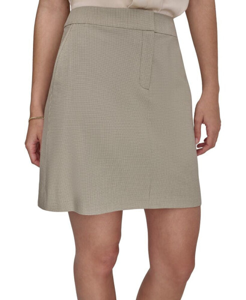 Women's Zip-Front Slant-Pocket Mini Skirt