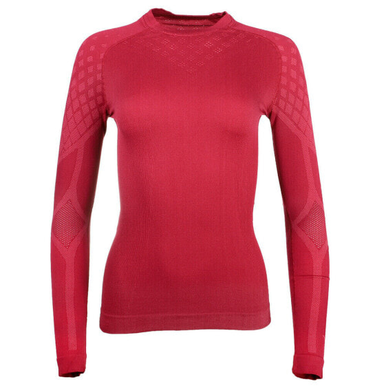 Diadora Act Training Crew Neck Long Sleeve Athletic T-Shirt Womens Red Casual To