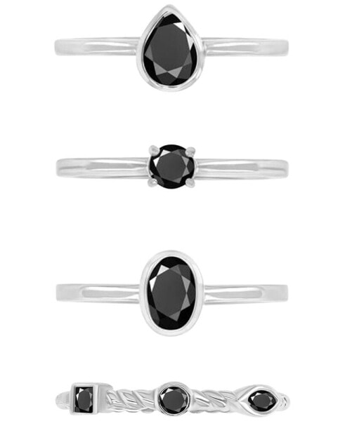 Кольцо Macy's Black Spinel Stack s