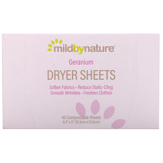 Dryer Sheets, Geranium, 40 Sheets