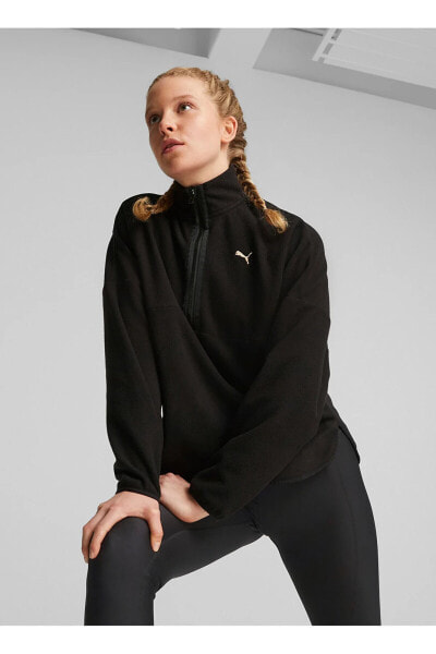 Спортивный костюм женский PUMA FIT POLARFLEECE 1/2 ZI, черный