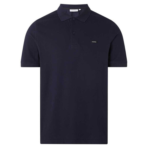 CALVIN KLEIN Stretch Pique Slim Button short sleeve polo