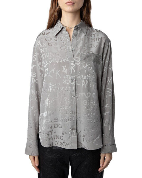 Zadig & Voltaire Morning Jac Manifesto Silk Shirt Women's