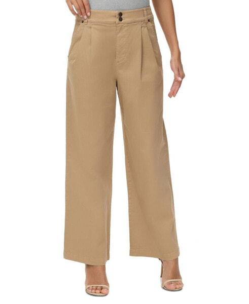 Women's Buckle-Back Pleated High-Rise Pants