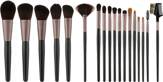 Make-up Pinselset 18-tlg. schwarz