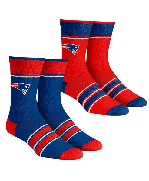 Men's and Women's Socks New England Patriots Multi-Stripe 2-Pack Team Crew Sock Set