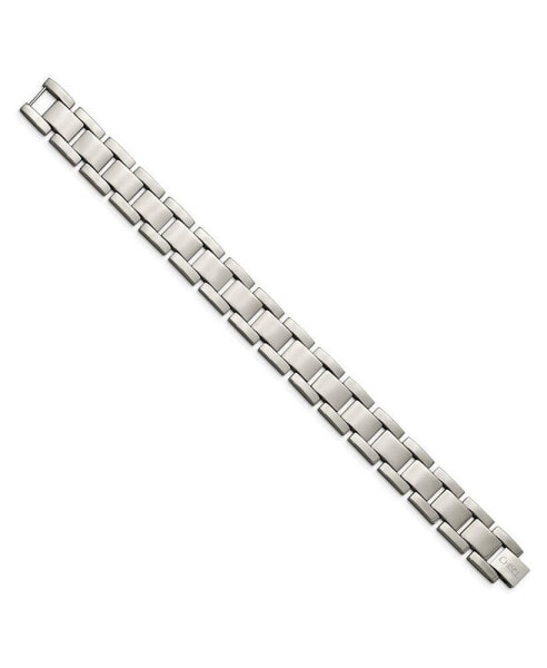 Titanium Polished Link Bracelet with Fold Over Catch