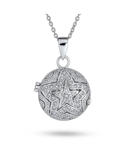 Bling Jewelry filigree Star Round Circle Aromatherapy Essential Oil Perfume Diffuser Keepsake Photo Heart Shape Locket Pendant Necklace For Women Teens .925 Sterling Silver