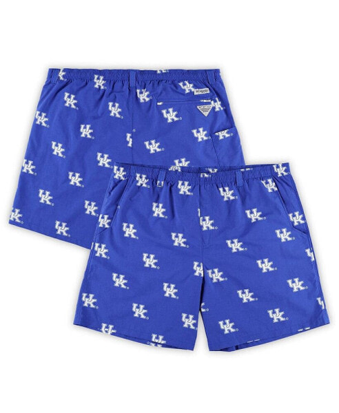 Men's Royal Kentucky Wildcats Big and Tall Backcast II Allover Print Logo Omni-Shade Shorts