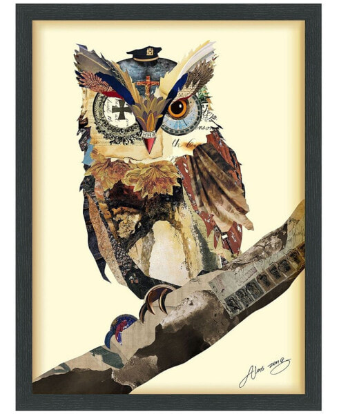 'The Wisest Owl' Dimensional Collage Wall Art - 25" x 19''
