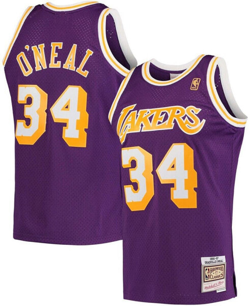 Men's Shaquille O'Neal Purple Los Angeles Lakers Hardwood Classics Swingman Jersey