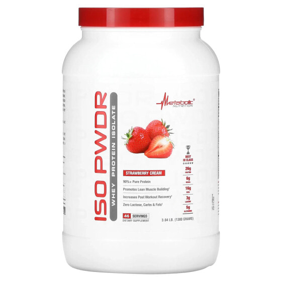 ISOpwdr, Whey Protein Isolate, Strawberry Cream, 3.04 lb (1,380 g)