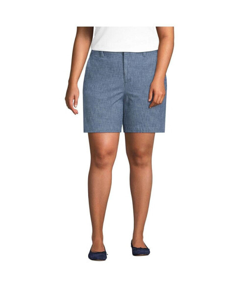 Plus Size Classic 7" Chambray Shorts