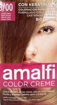 Cremefarbenes Haarfärbemittel - Amalfi Color Creme Hair Dye 8/00 - Light Blonde