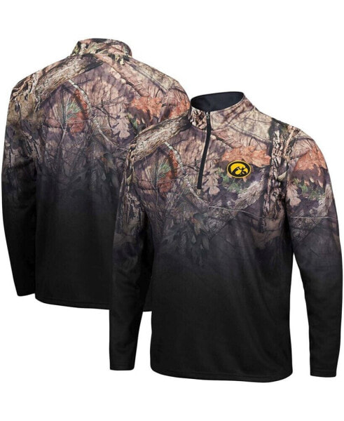 Куртка мужская Colosseum Iowa Hawkeyes черного цвета с капюшоном черного дуба Mossy Oak Fleet II Quarter-Zip