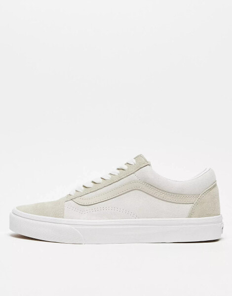 Vans – Old Skool – Wildleder-Sneaker in Weiß und Cremeweiß