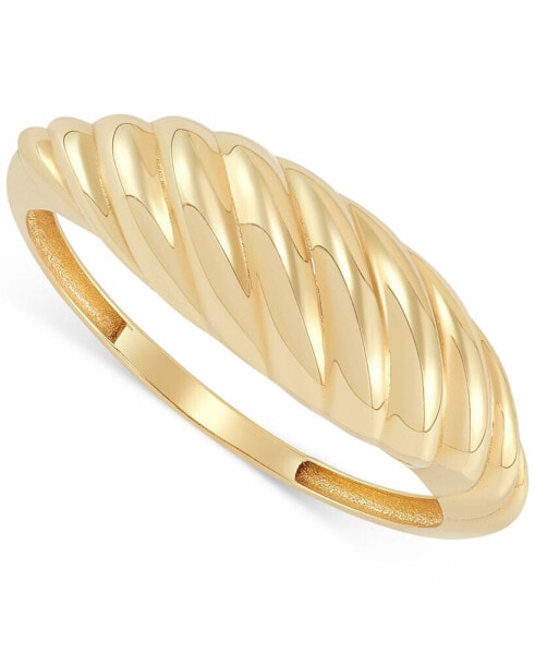 Polished Dome Croissant Ring in 10k Gold