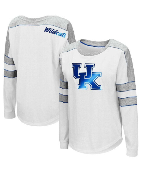Women's White Kentucky Wildcats Trey Dolman Long Sleeve T-shirt