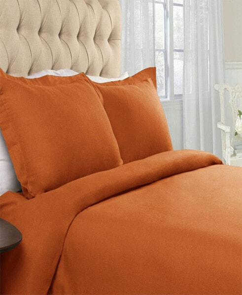 Solid Twin 3-Piece Duvet Cover Set