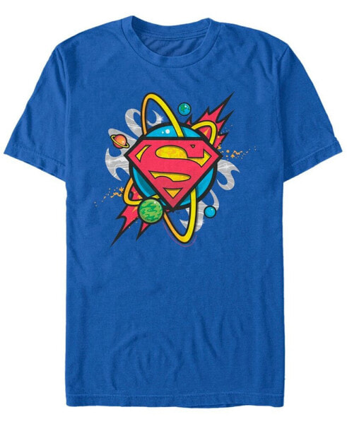 DC Men's Superman Galaxy Planet Logo Short Sleeve T-Shirt