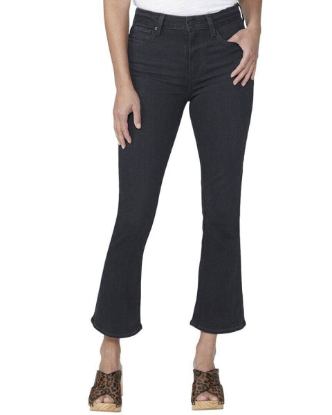 Paige Colette Black Caviar Crop Flare Jean Women's