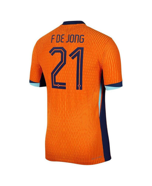 Men's Frenkie de Jong Orange Netherlands National Team 2024 Home Authentic Jersey