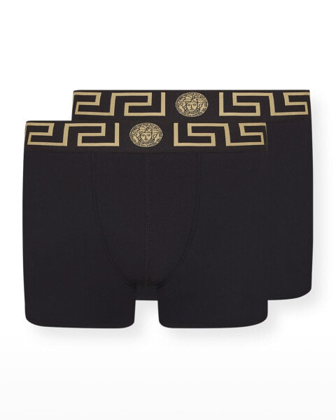 VERSACE 274749 Two-Pack Greca Border Long Boxer Trunks size 5