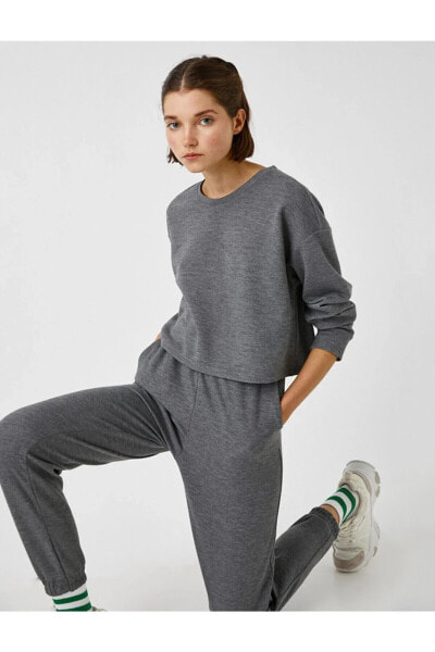 Basic Sweatshirt Uzun Kollu